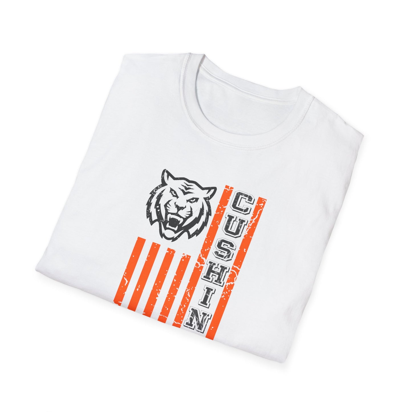 Cushing Tigers Vintage Stripe T-Shirt — School Spirit Tee