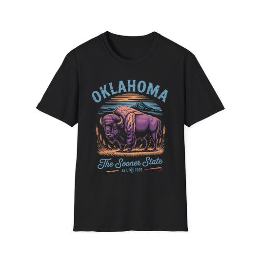 Oklahoma Buffalo T-Shirt — 'The Sooner State' Vintage Bison Tee