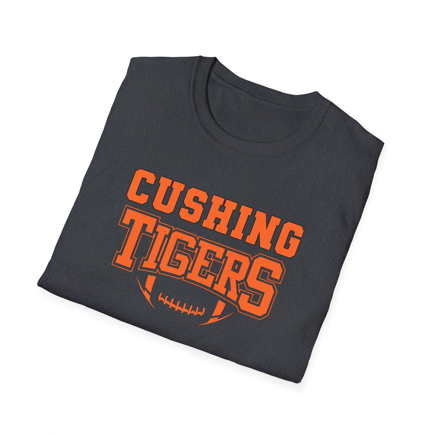 Cushing Tigers Unisex Softstyle T-Shirt, Sporty Tee, School Spirit Wear, Team Apparel, Gift for Fans, Game Day Outfit