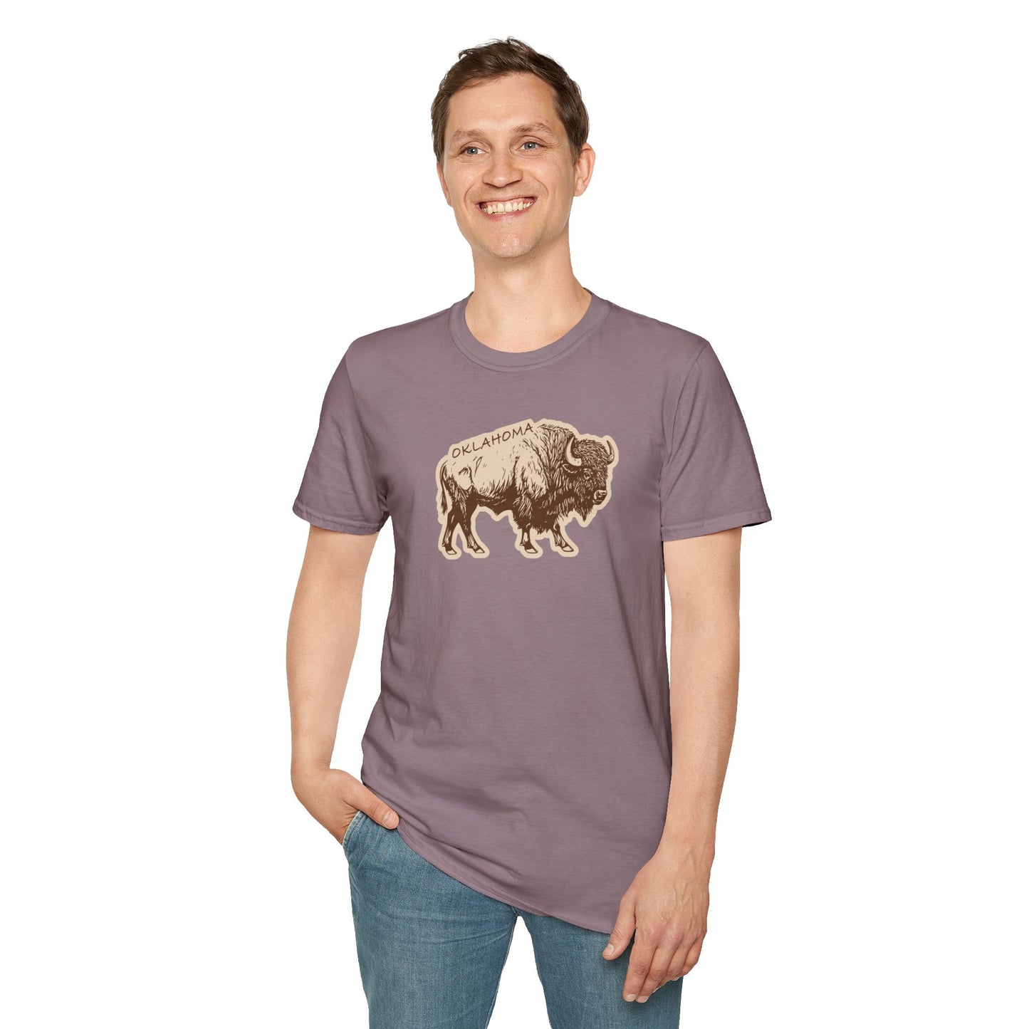 Buffalo Graphic T-Shirt — Retro 'Oklahoma' Vintage Bison Tee