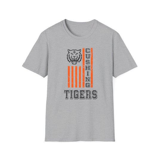 Cushing Tigers Vintage Stripe T-Shirt — School Spirit Tee