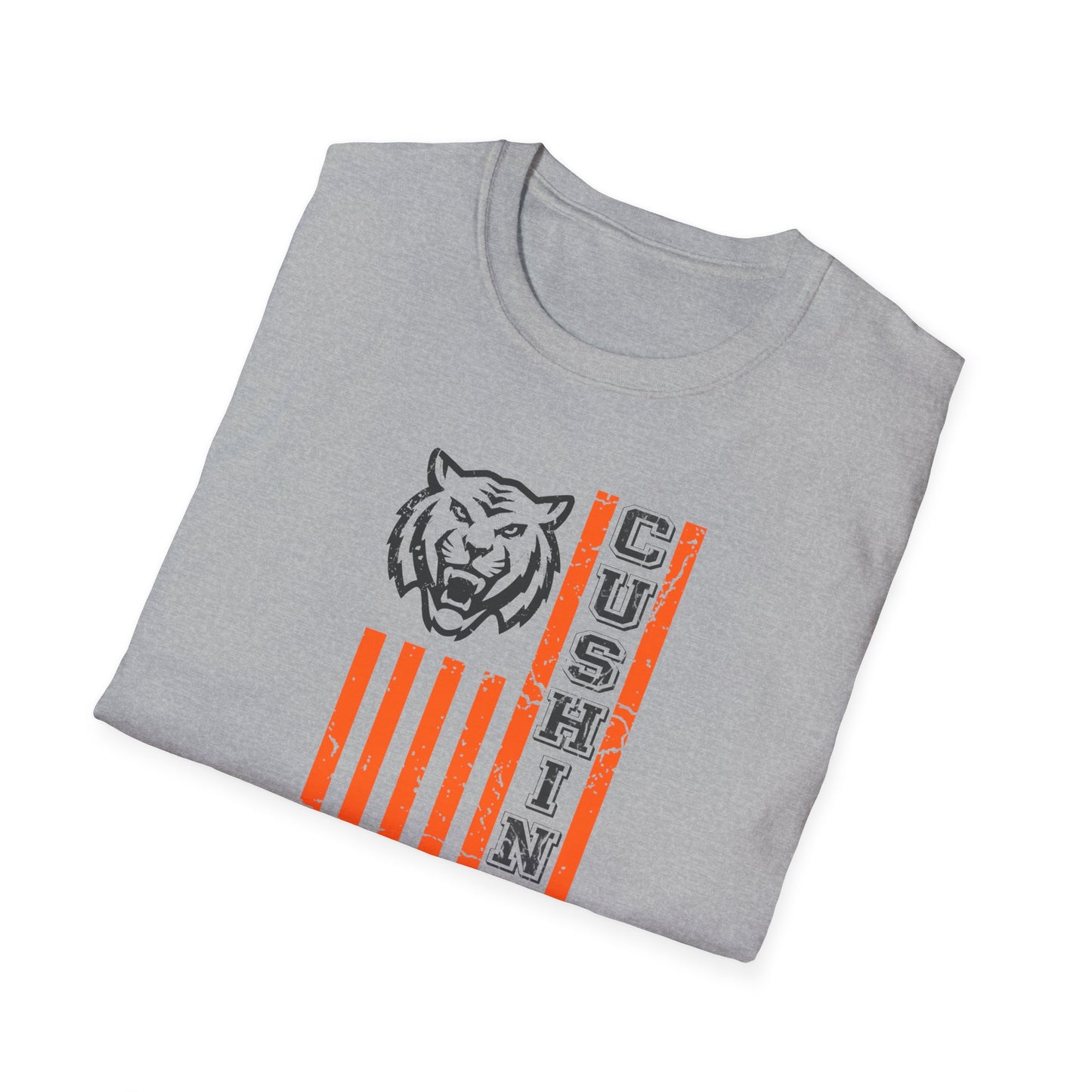 Cushing Tigers Vintage Stripe T-Shirt — School Spirit Tee