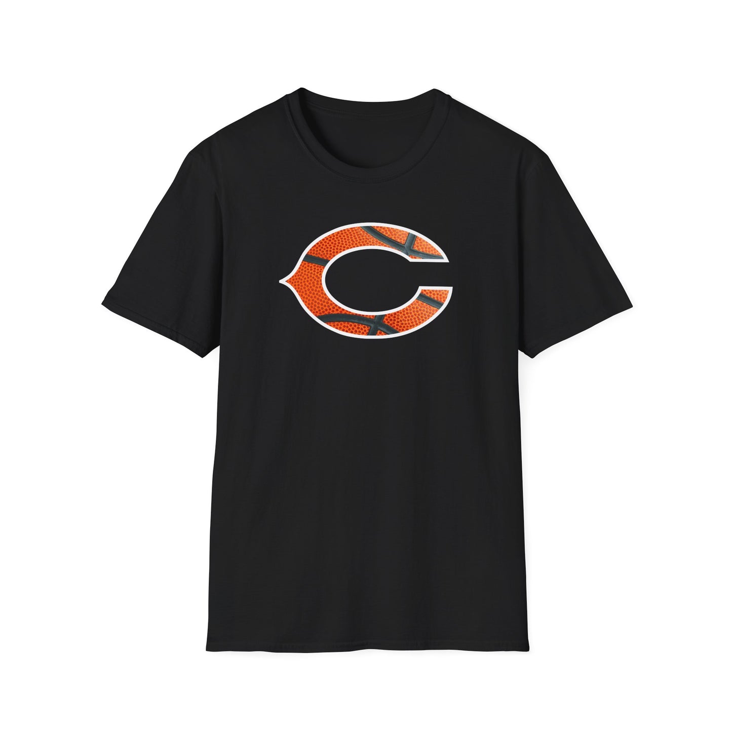 Basketball C Texture Logo T-Shirt — Orange Gridiron Fan Tee