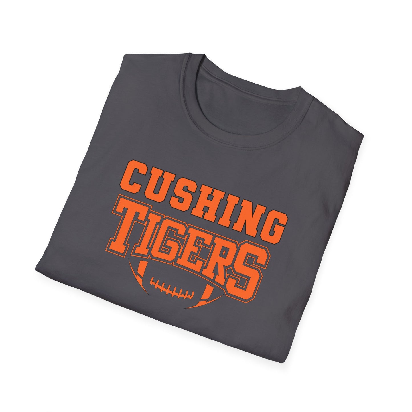 Cushing Tigers Unisex Softstyle T-Shirt, Sporty Tee, School Spirit Wear, Team Apparel, Gift for Fans, Game Day Outfit