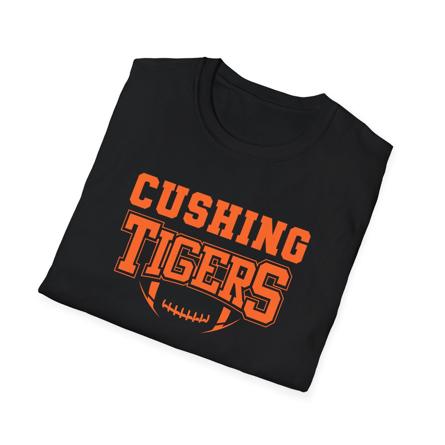 Cushing Tigers Unisex Softstyle T-Shirt, Sporty Tee, School Spirit Wear, Team Apparel, Gift for Fans, Game Day Outfit