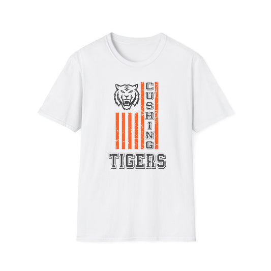 Cushing Tigers Vintage Stripe T-Shirt — School Spirit Tee
